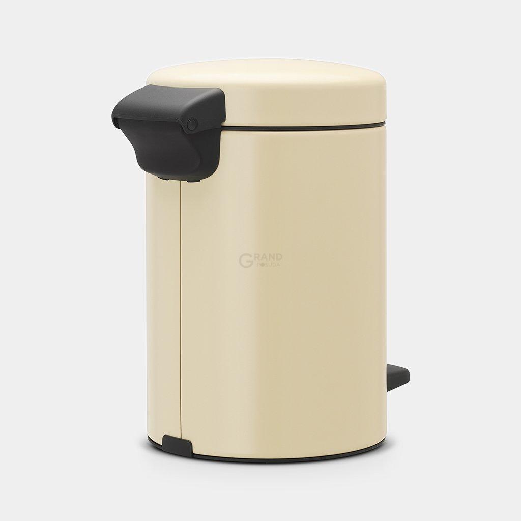 Brabantia Сміттєвий бак з педаллю 3 л безшумний мигдальний NewIcon | https://grandposuda.com.ua