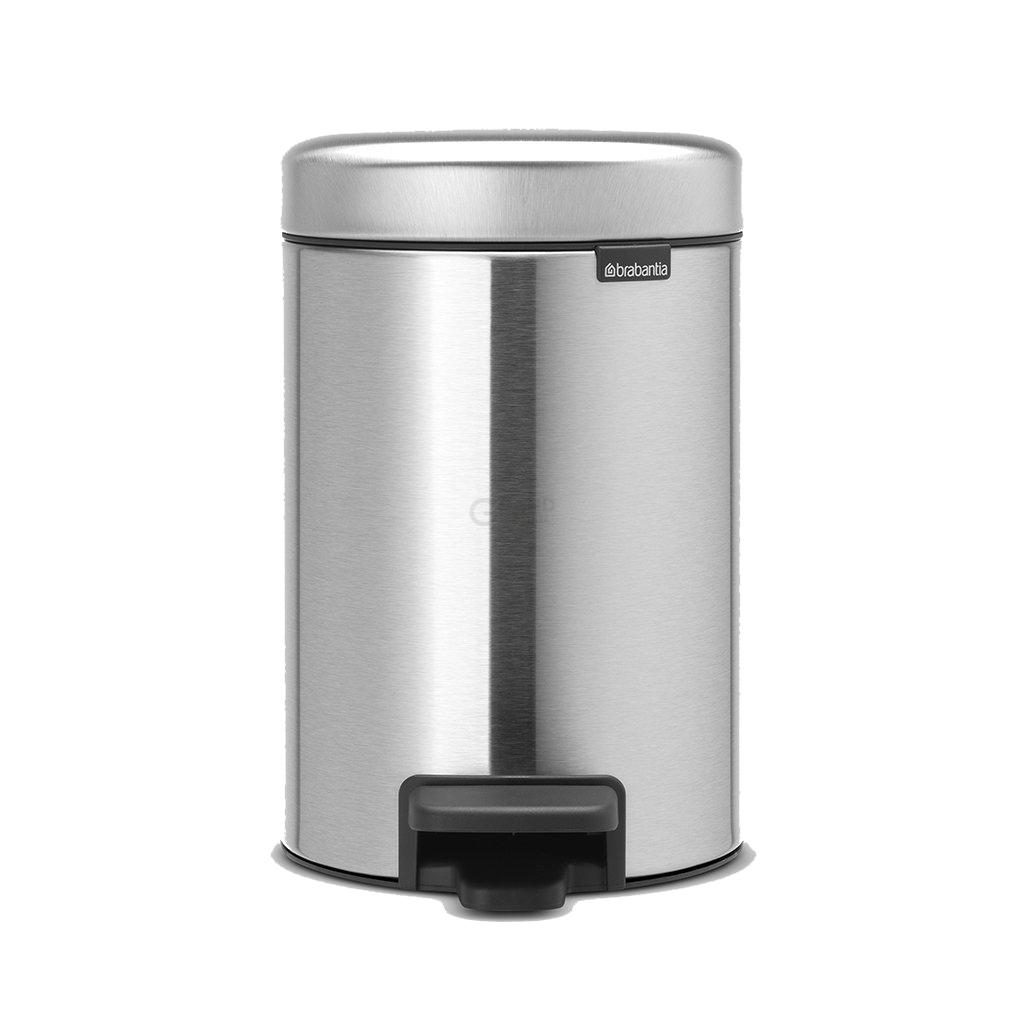 Brabantia Мусорный бак с педалью 3 л бесшумный стальной матовый NewIcon | https://grandposuda.com.ua