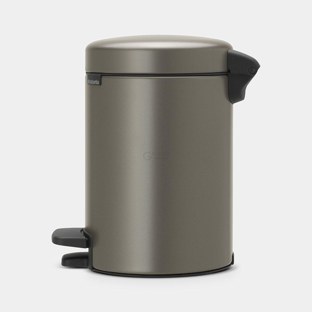 Brabantia Мусорный бак с педалью 3 л бесшумный платиновый NewIcon | https://grandposuda.com.ua