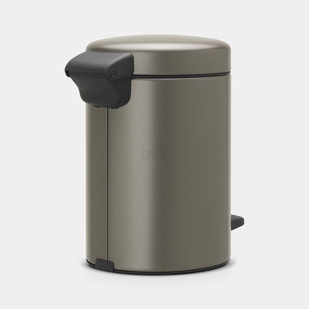 Brabantia Мусорный бак с педалью 3 л бесшумный платиновый NewIcon | https://grandposuda.com.ua