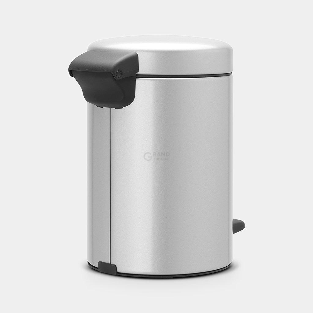 Brabantia Мусорный бак с педалью 3 л бесшумный серый металлик NewIcon | https://grandposuda.com.ua