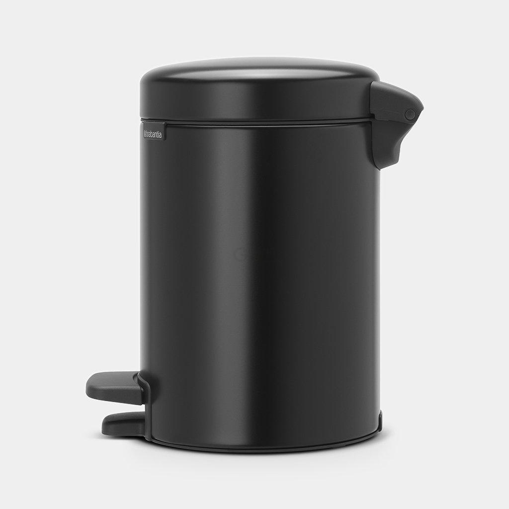 Brabantia Мусорный бак с педалью 3 л бесшумный черный матовый NewIcon | https://grandposuda.com.ua