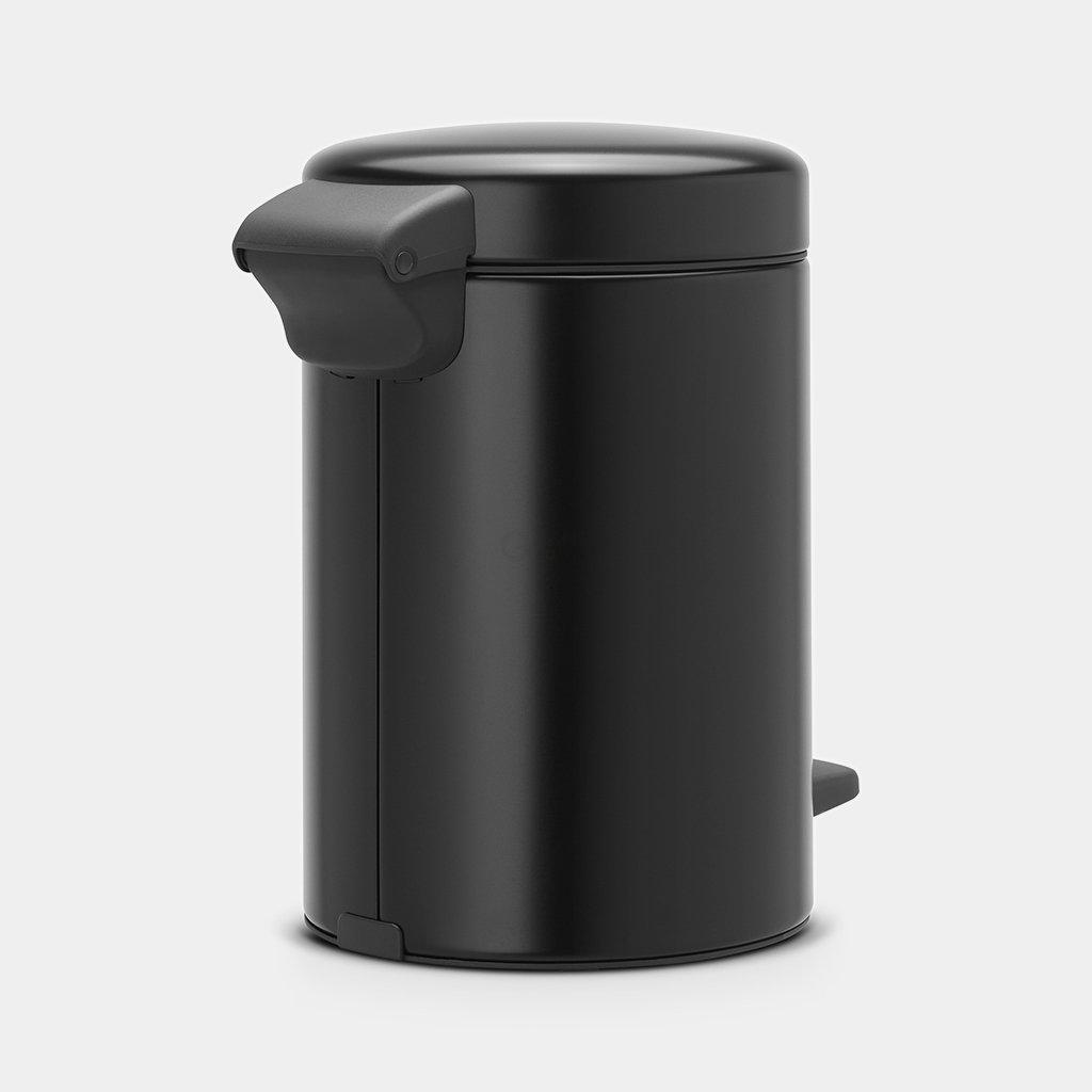 Brabantia Мусорный бак с педалью 3 л бесшумный черный матовый NewIcon | https://grandposuda.com.ua