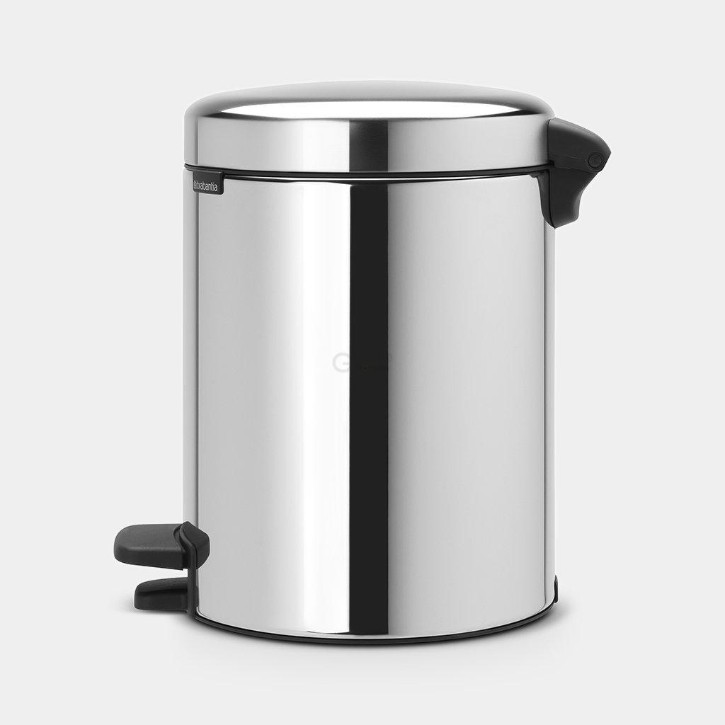 Brabantia Мусорный бак с педалью 5 л бесшумный металлическое внутреннее ведро глянцевая сталь NewIcon | https://grandposuda.com.ua