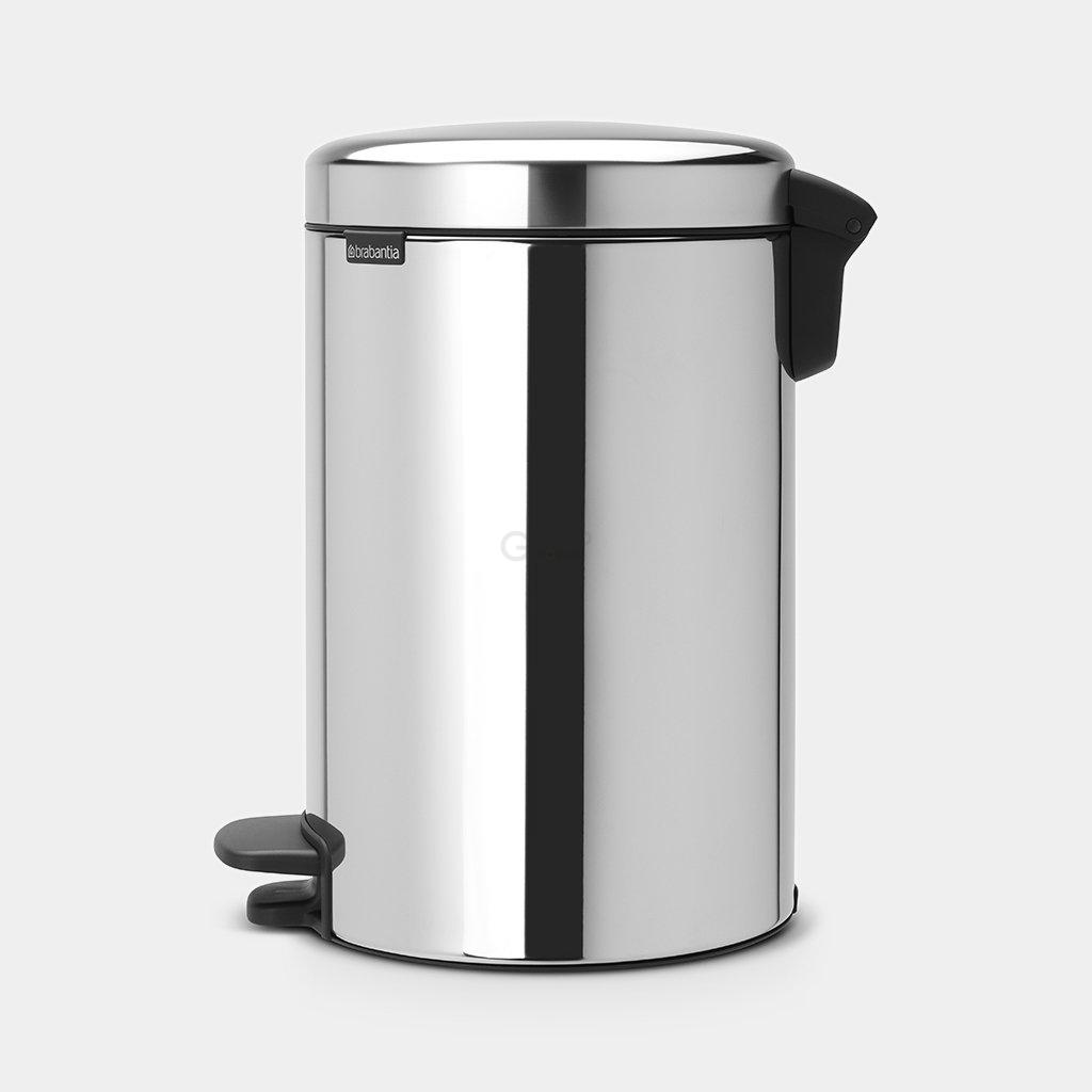 Brabantia Мусорный бак с педалью 12 л бесшумный стальной глянцевый NewIcon | https://grandposuda.com.ua