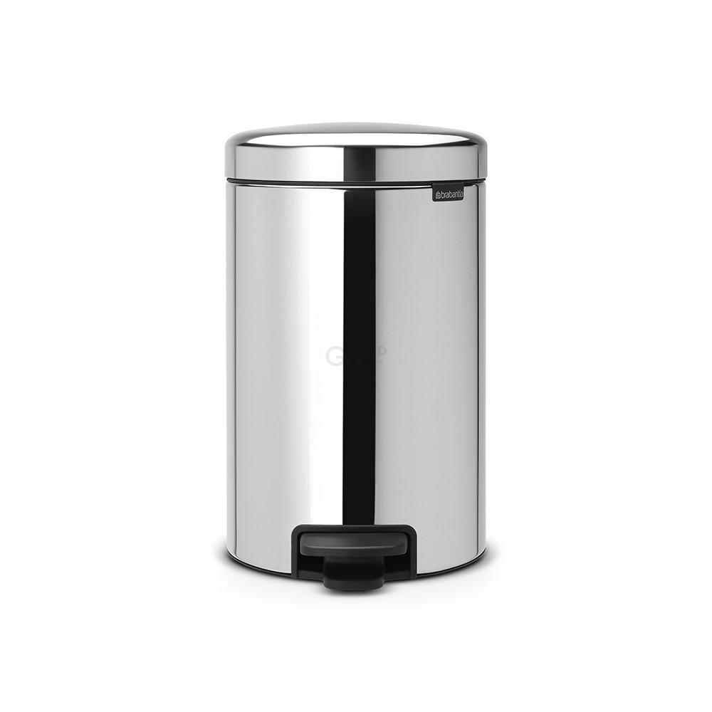 Brabantia Мусорный бак с педалью 12 л бесшумный стальной глянцевый NewIcon | https://grandposuda.com.ua