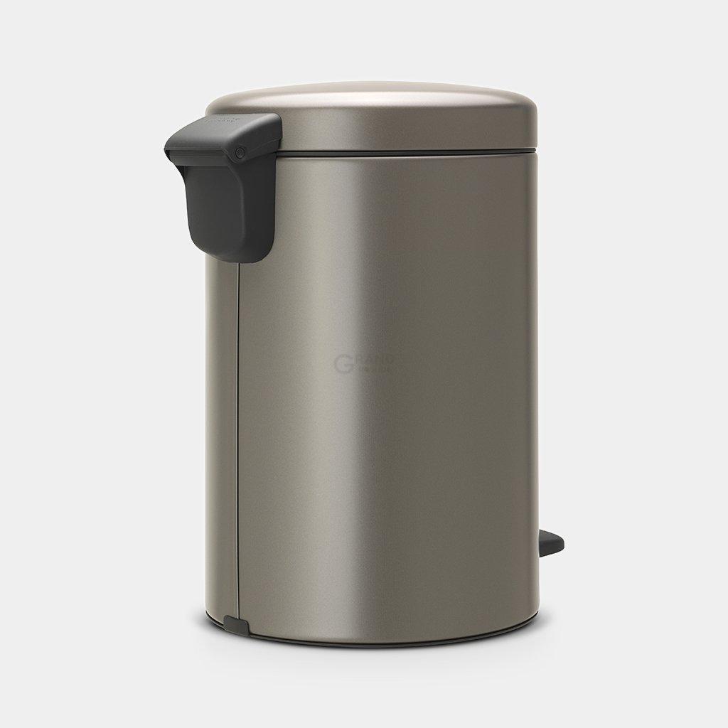 Brabantia Сміттєвий бак з педаллю 12 л безшумний платиновий NewIcon | https://grandposuda.com.ua