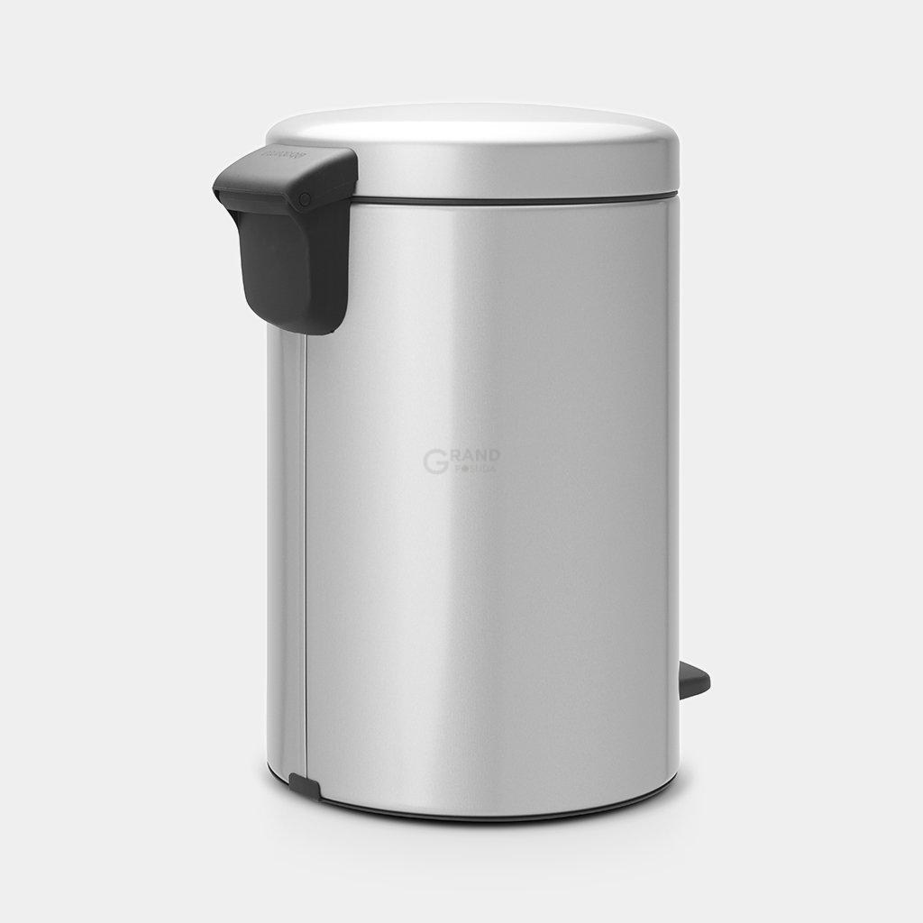 Brabantia Мусорный бак с педалью 12 л бесшумный серый металлик NewIcon | https://grandposuda.com.ua