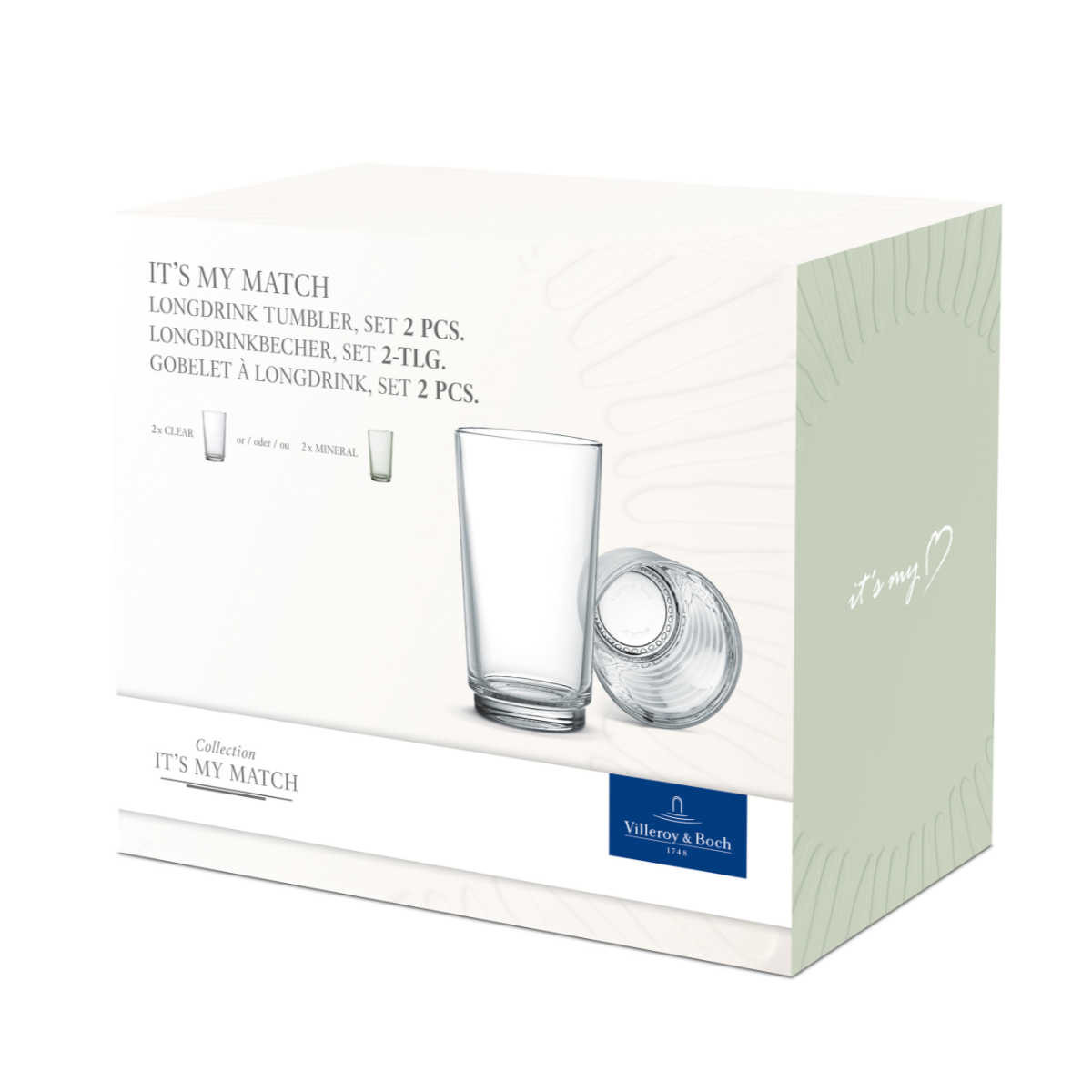 Villeroy & Boch Склянки для лонгдрінков 410 мл зелені, 2 предмета Its my match | https://grandposuda.com.ua