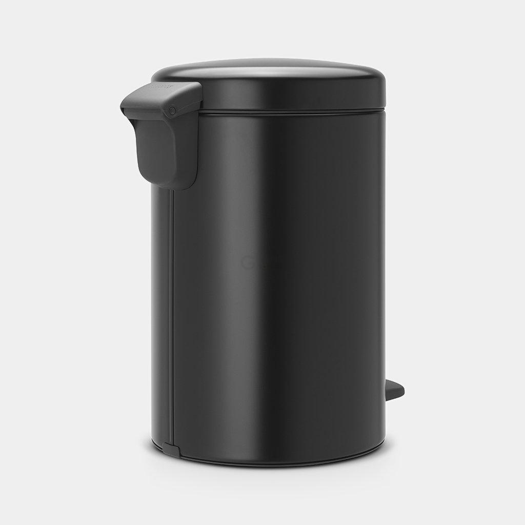 Brabantia Мусорный бак с педалью 12 л бесшумный черный матовый NewIcon | https://grandposuda.com.ua