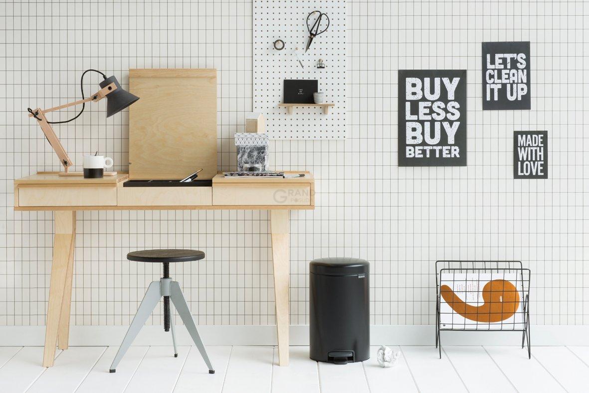Brabantia Мусорный бак с педалью 12 л бесшумный черный матовый NewIcon | https://grandposuda.com.ua