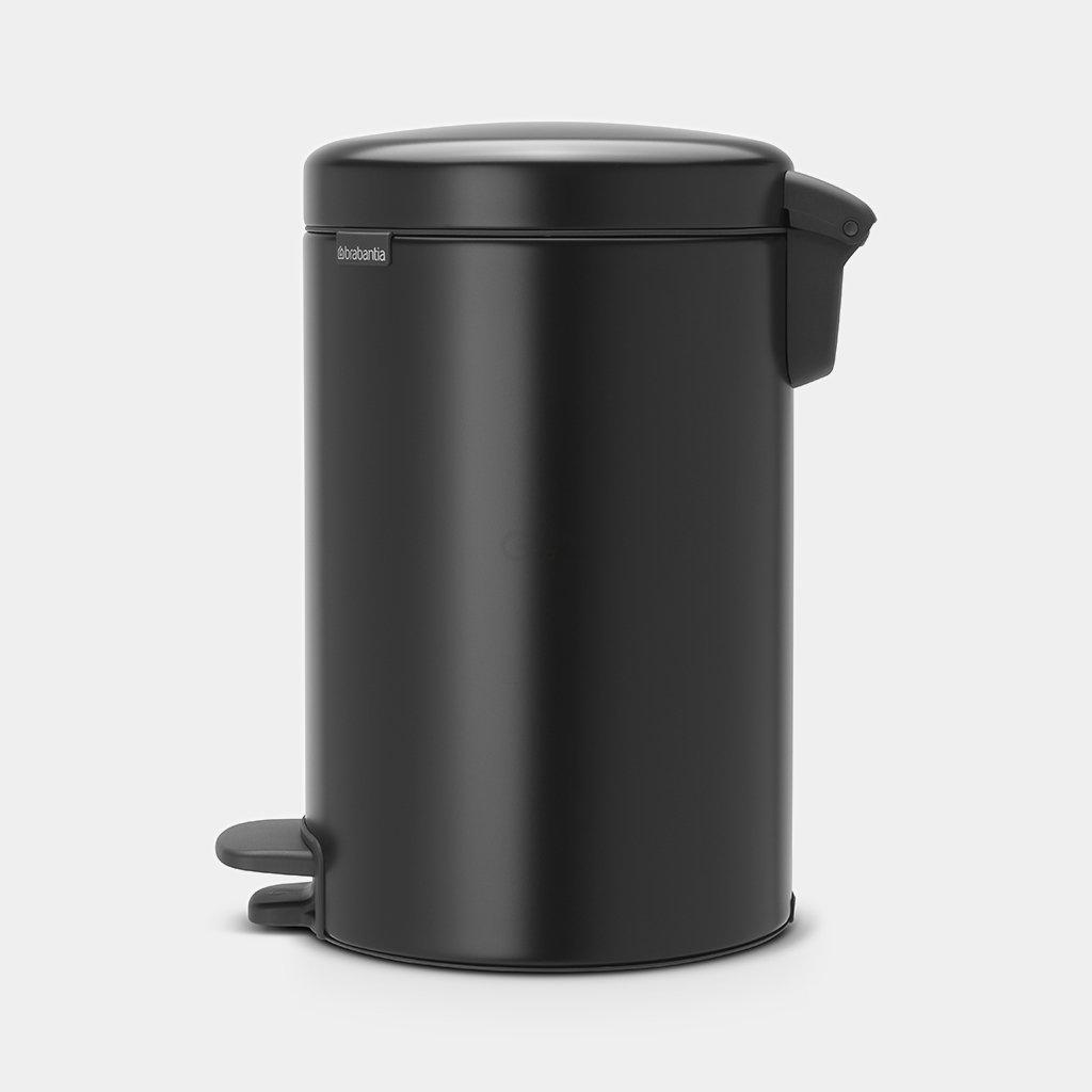 Brabantia Мусорный бак с педалью 12 л бесшумный черный матовый NewIcon | https://grandposuda.com.ua