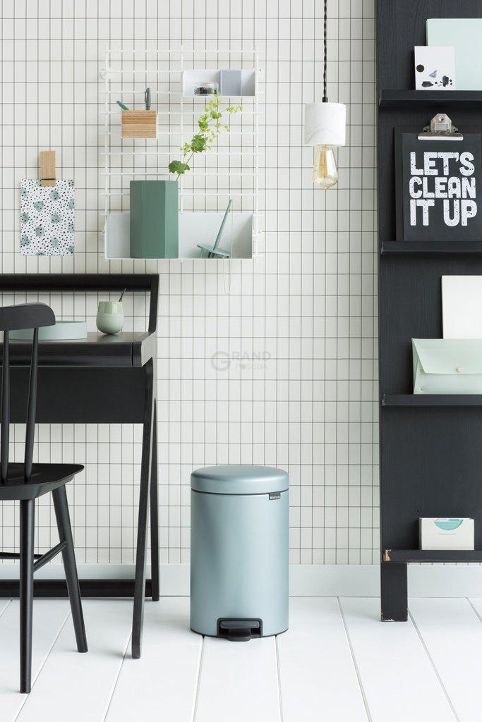 Brabantia Мусорный бак с педалью 12 л бесшумный мятный металлик NewIcon | https://grandposuda.com.ua