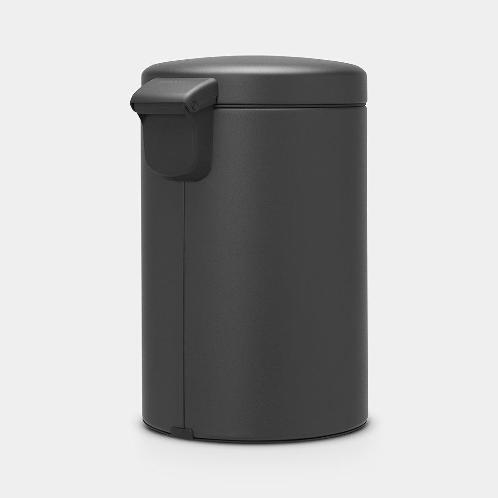 Brabantia Мусорный бак с педалью 12 л бесшумный минерально-графитовый NewIcon | https://grandposuda.com.ua