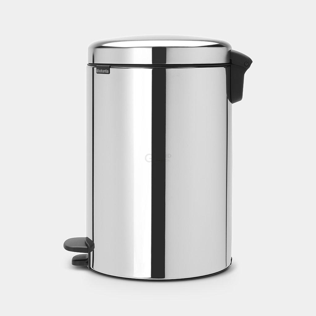 Brabantia Мусорный бак с педалью 20 л бесшумный стальной глянцевый NewIcon | https://grandposuda.com.ua