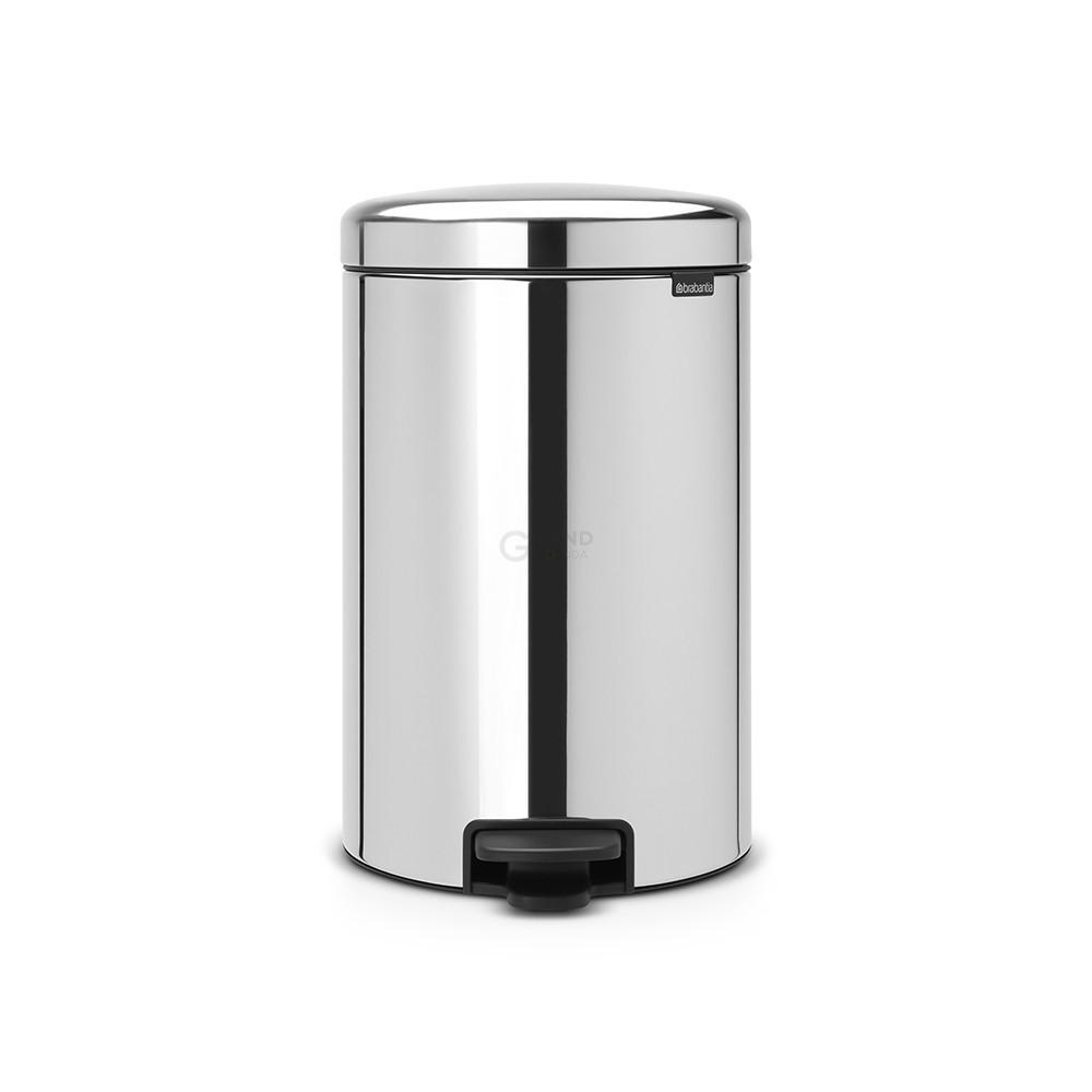 Brabantia Мусорный бак с педалью 20 л бесшумный стальной глянцевый NewIcon | https://grandposuda.com.ua