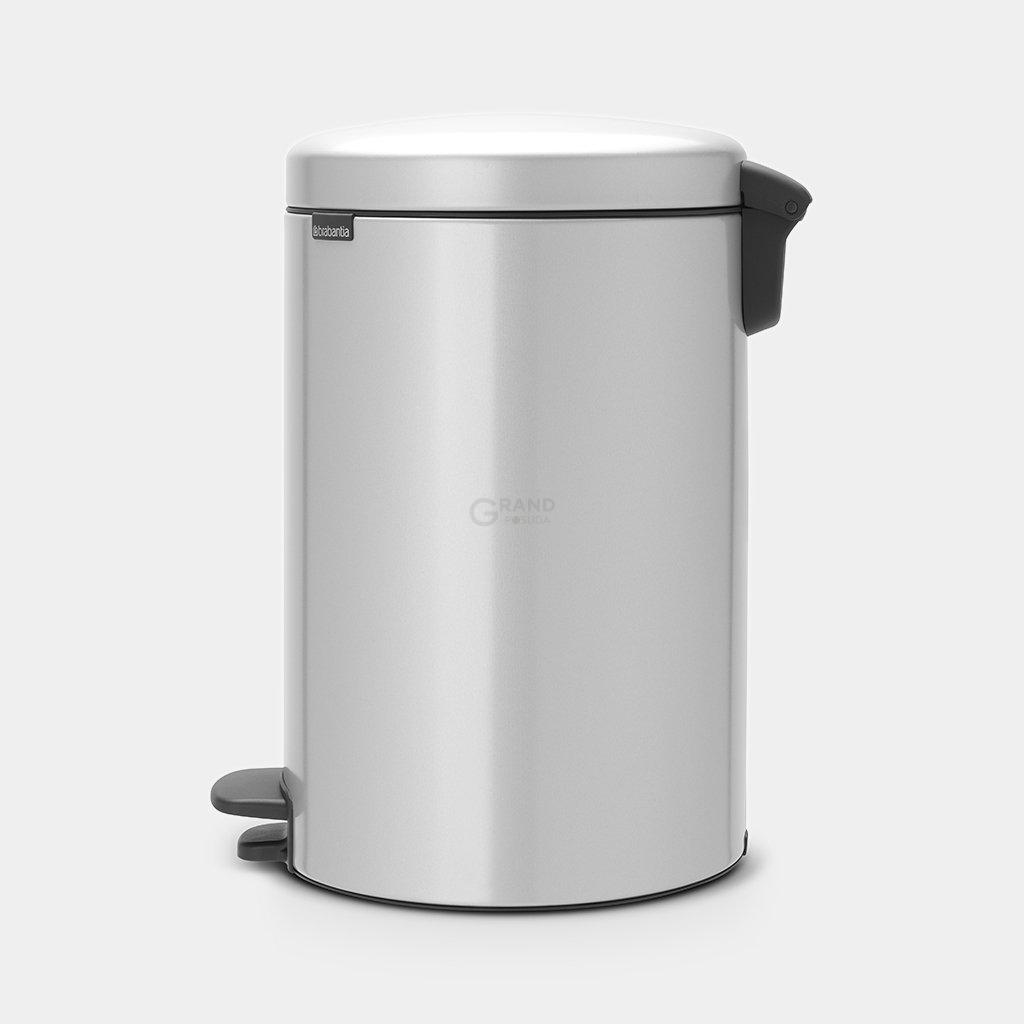 Brabantia Мусорный бак с педалью 20 л бесшумный серый металлик NewIcon | https://grandposuda.com.ua