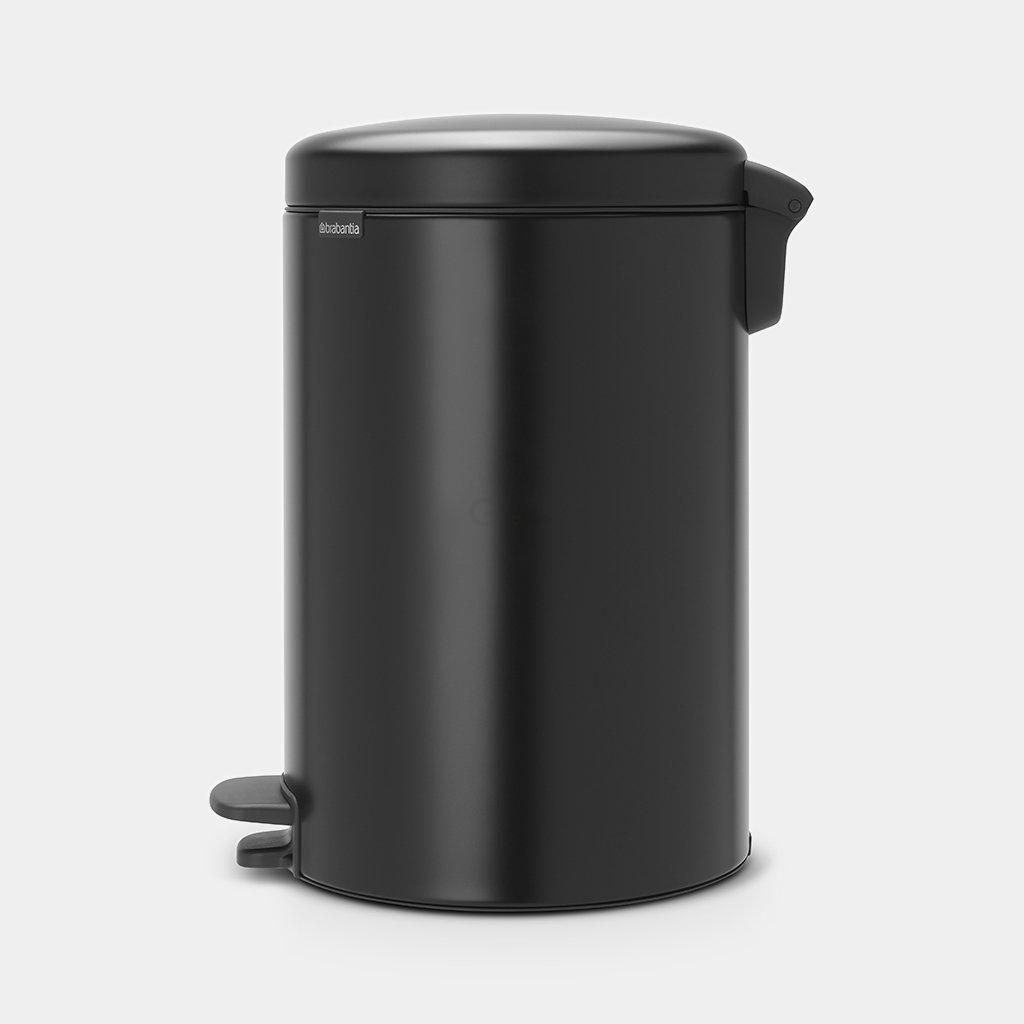 Brabantia Мусорный бак с педалью 20 л бесшумный черный матовый NewIcon | https://grandposuda.com.ua