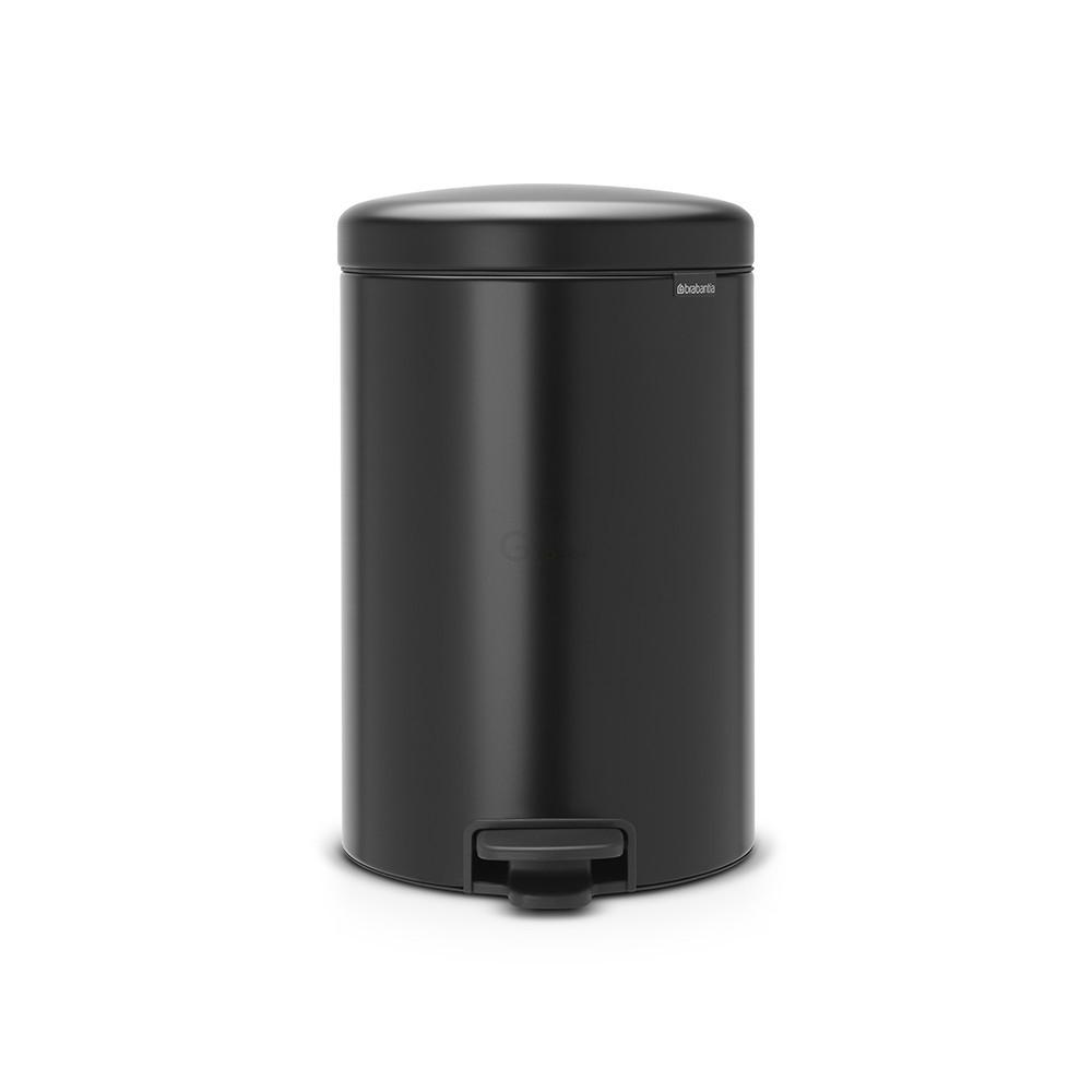 Brabantia Мусорный бак с педалью 20 л бесшумный черный матовый NewIcon | https://grandposuda.com.ua