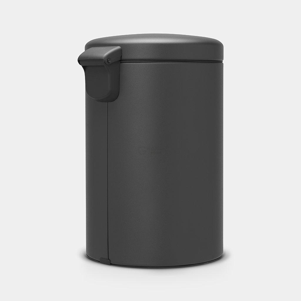 Brabantia Мусорный бак с педалью 20 л бесшумный минерально-графитовый NewIcon | https://grandposuda.com.ua
