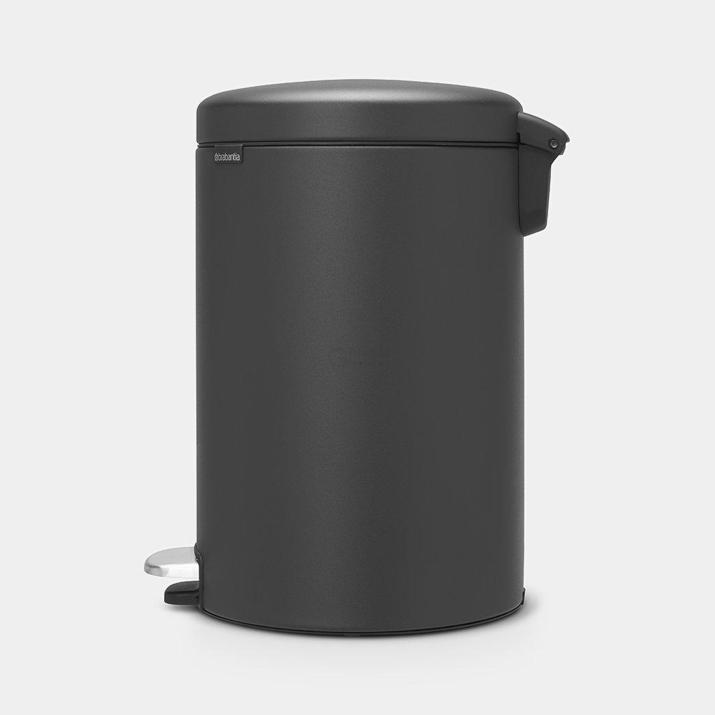 Brabantia Мусорный бак с педалью 20 л бесшумный минерально-графитовый NewIcon | https://grandposuda.com.ua