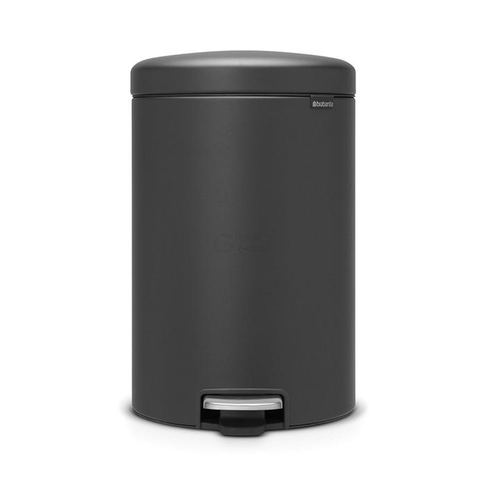 Brabantia Мусорный бак с педалью 20 л бесшумный минерально-графитовый NewIcon | https://grandposuda.com.ua