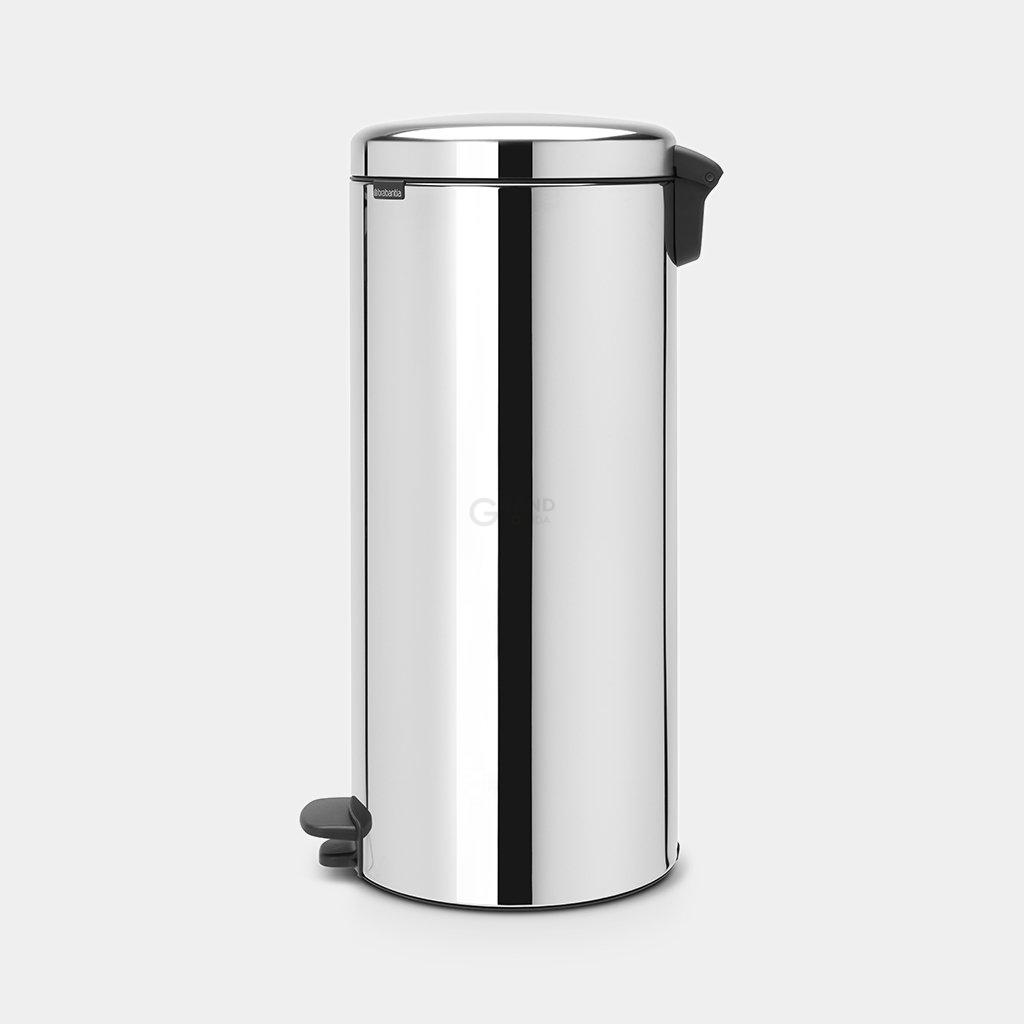 Brabantia Мусорный бак с педалью 30 л бесшумный стальной глянцевый NewIcon | https://grandposuda.com.ua
