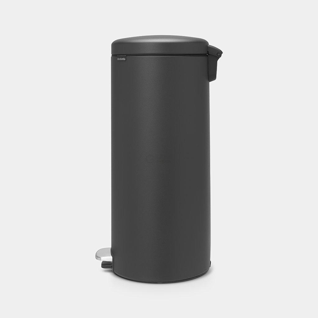 Brabantia Мусорный бак с педалью 30 л бесшумный минерально-графитовый NewIcon | https://grandposuda.com.ua