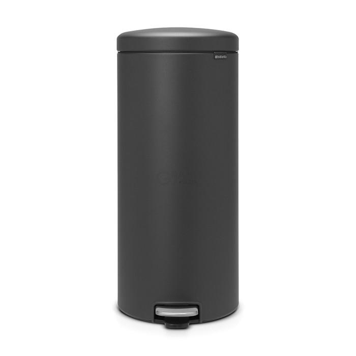 Brabantia Мусорный бак с педалью 30 л бесшумный минерально-графитовый NewIcon | https://grandposuda.com.ua