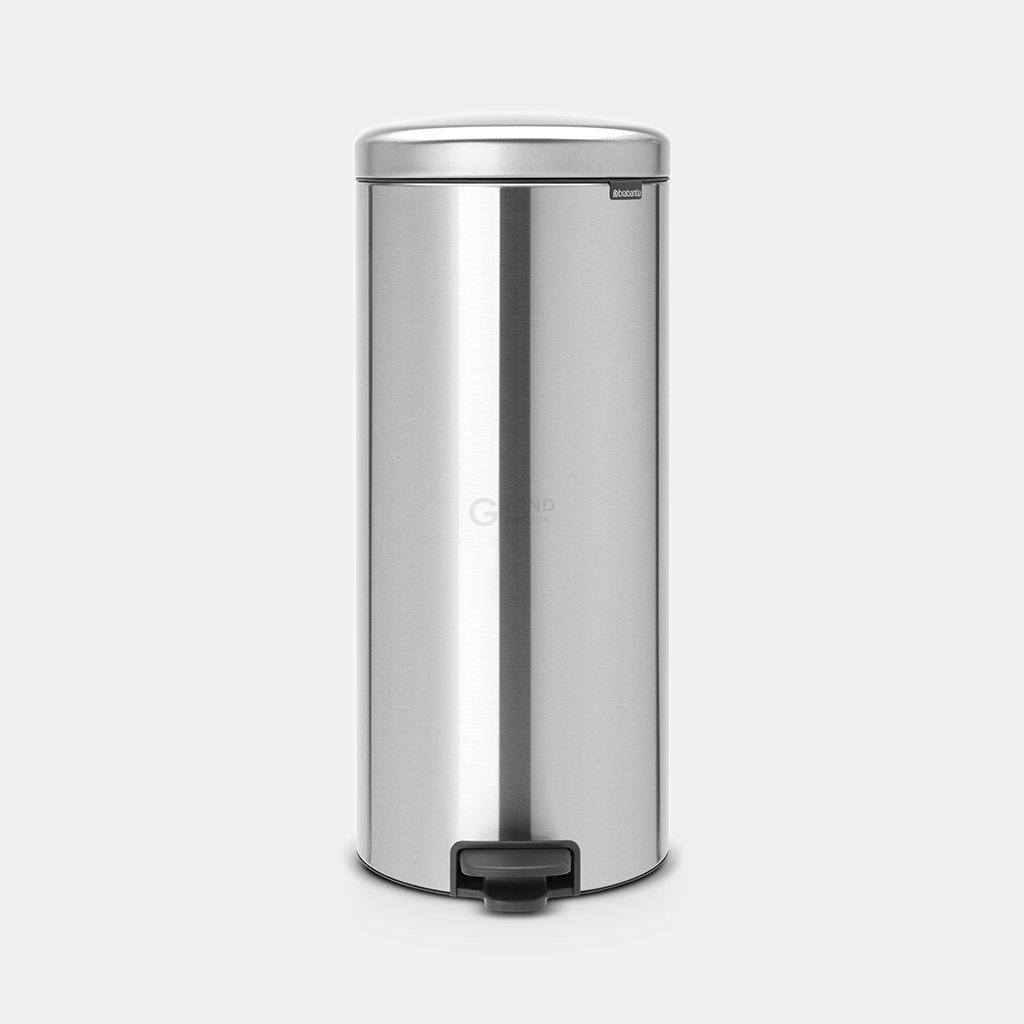 Brabantia Мусорный бак с педалью 30 л бесшумный с металлическим внутренним ведром стальной глянцевый NewIcon | https://grandposuda.com.ua