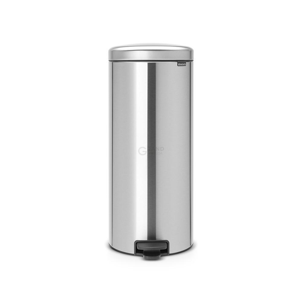 Brabantia Мусорный бак с педалью 30 л бесшумный с металлическим внутренним ведром матовая сталь NewIcon | https://grandposuda.com.ua