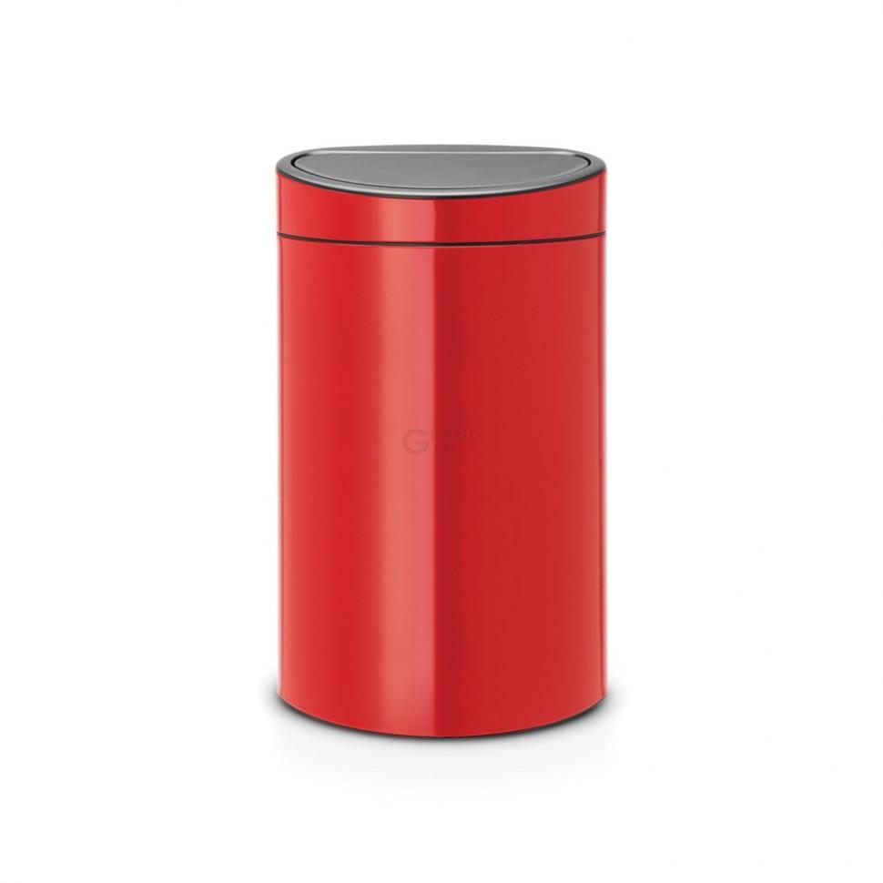 Brabantia Сміттєвий бак 40 л червоний Touch Bin | https://grandposuda.com.ua