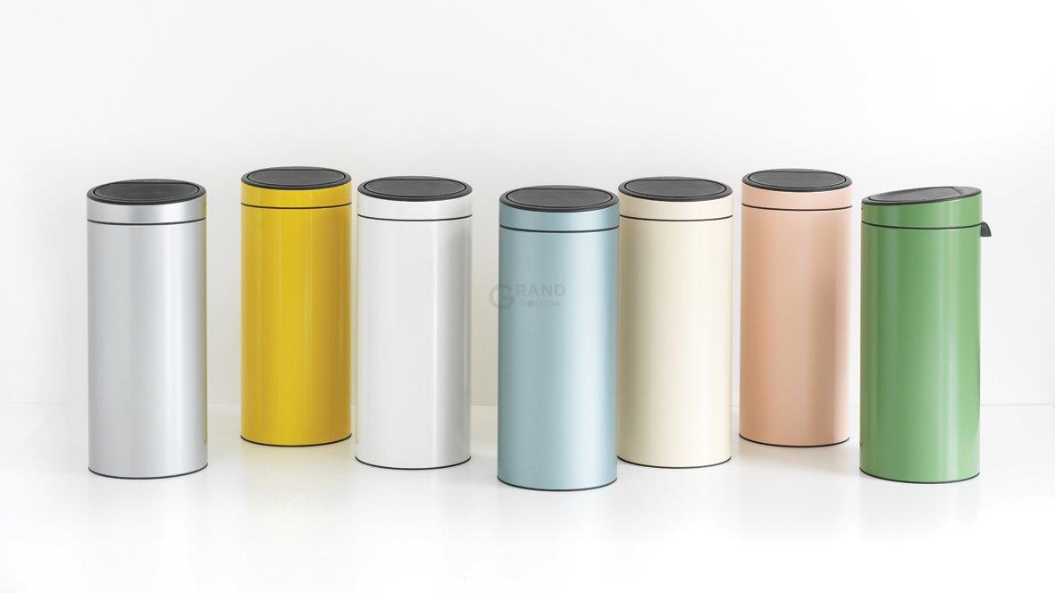 Brabantia Сміттєвий бак 30 л білий Touch Bin | https://grandposuda.com.ua