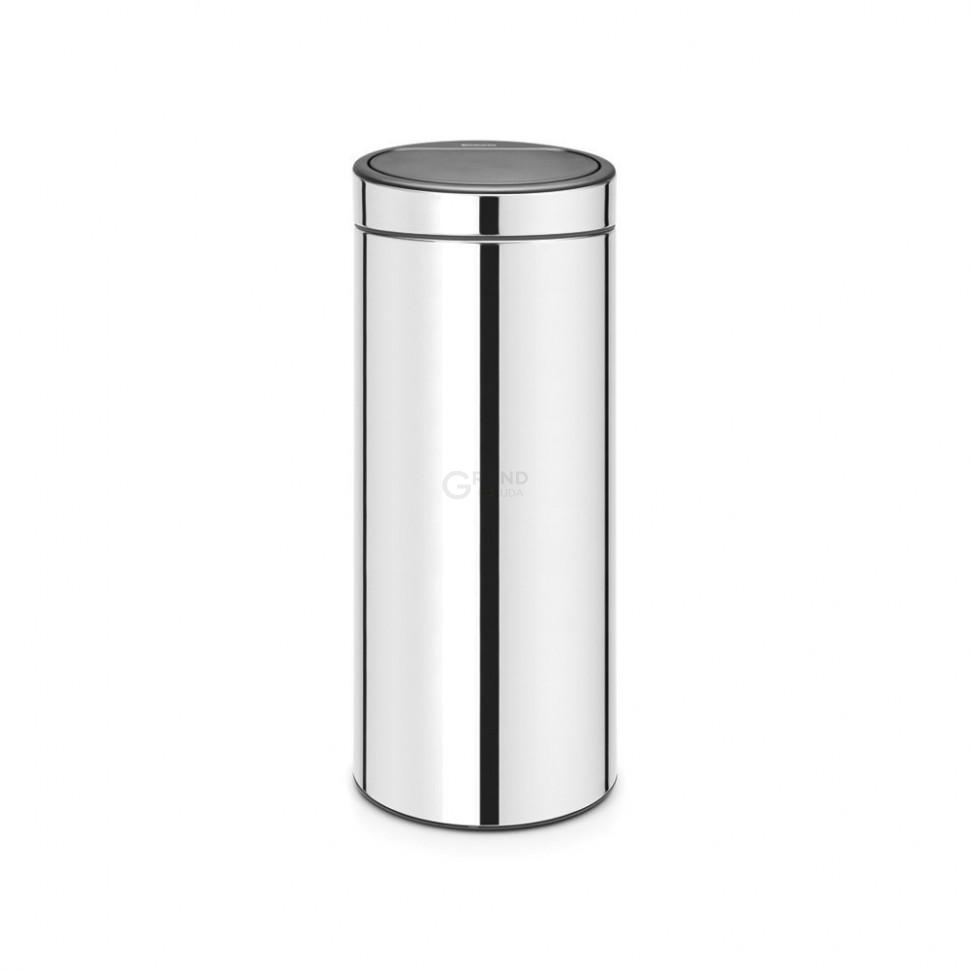 Brabantia Сміттєвий бак 30 л глянцева сталь Touch Bin | https://grandposuda.com.ua