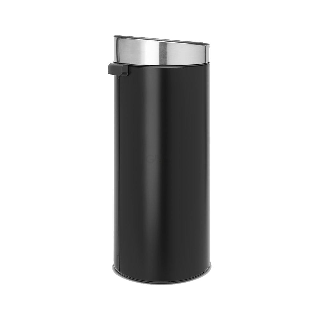 Brabantia Сміттєвий бак 30 л чорний матовий сталева кришка Touch Bin | https://grandposuda.com.ua