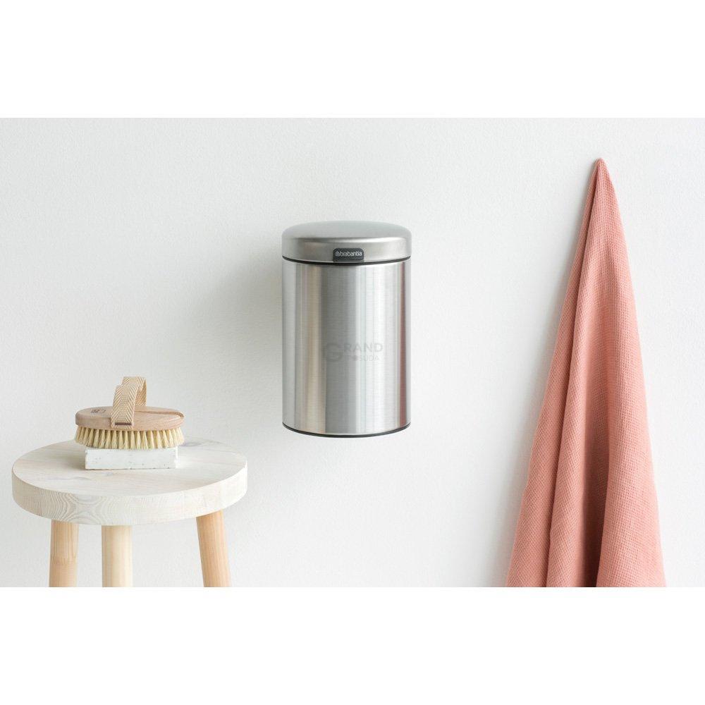 Brabantia Настінний сміттєвий бак 3 л сталевий матовий NewIcon | https://grandposuda.com.ua