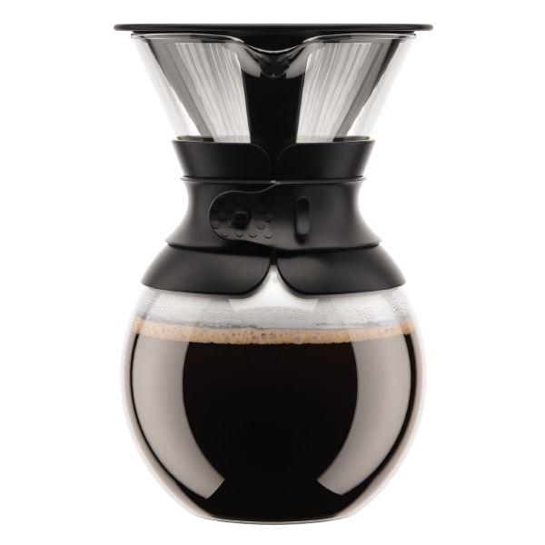 Bodum Кавник з фільтром чорний, 1 л, Pour Over | https://grandposuda.com.ua
