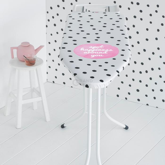 Brabantia Дошка зі стаціонарної підставкою для парової праски 124 x 38 см (B) DOTS | https://grandposuda.com.ua