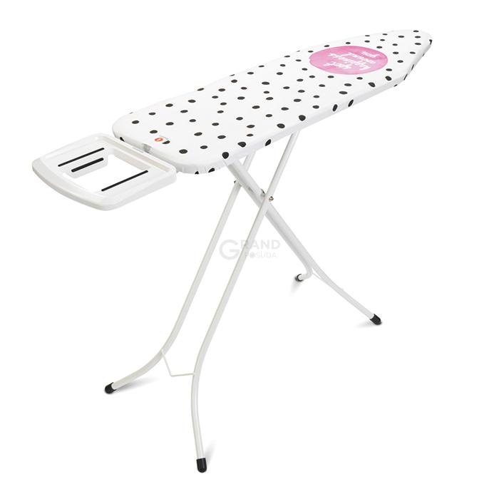 Brabantia Дошка зі стаціонарної підставкою для парової праски 124 x 38 см (B) DOTS | https://grandposuda.com.ua