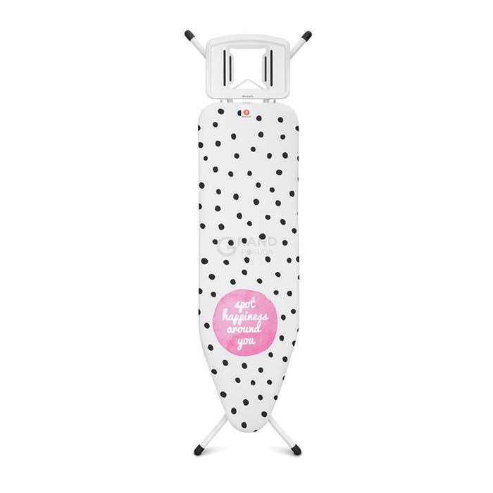 Brabantia Дошка зі стаціонарної підставкою для парової праски 124 x 38 см (B) DOTS | https://grandposuda.com.ua