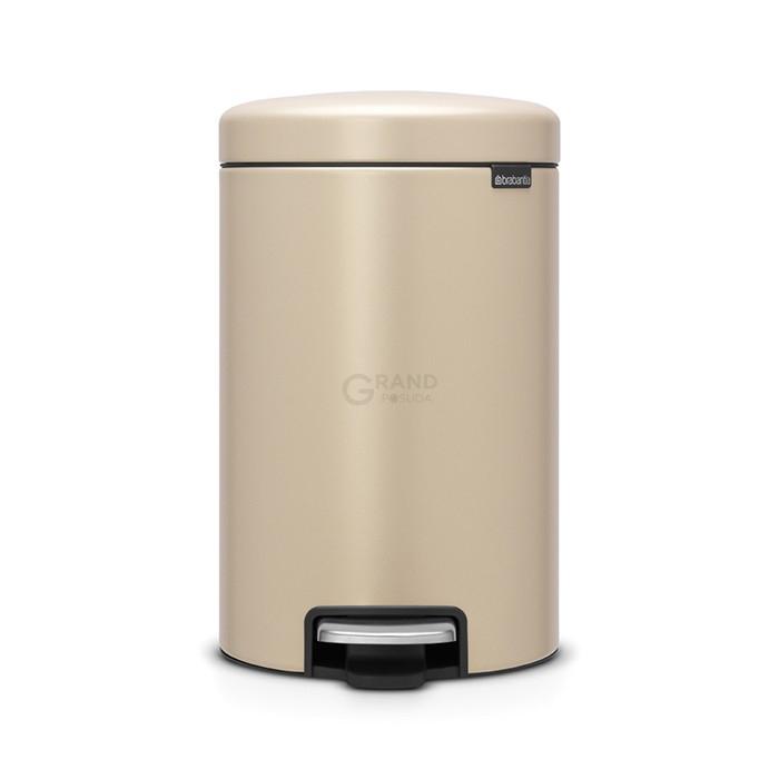 Brabantia Мусорный бак с педалью 12 л бесшумный минерально-золотой NewIcon | https://grandposuda.com.ua