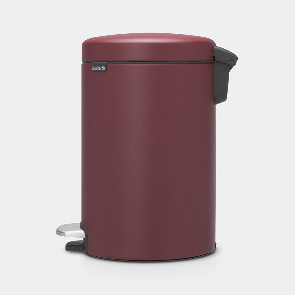 Brabantia Мусорный бак с педалью 12 л бесшумный минерально-бордовый NewIcon | https://grandposuda.com.ua