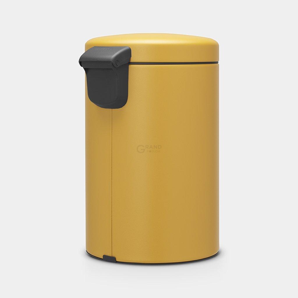 Brabantia Мусорный бак с педалью 12 л бесшумный минерально-горчичный NewIcon | https://grandposuda.com.ua