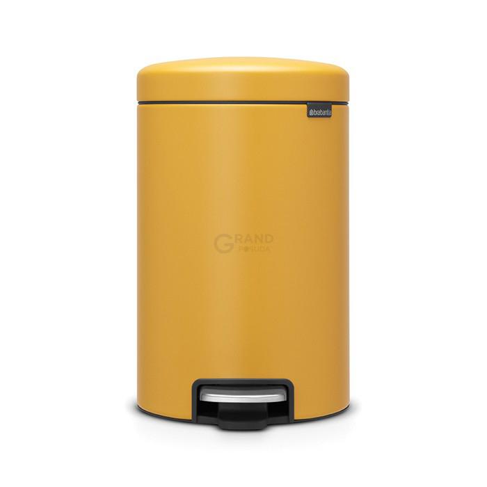 Brabantia Сміттєвий бак з педаллю 12 л безшумний мінерально-гірчичний NewIcon | https://grandposuda.com.ua