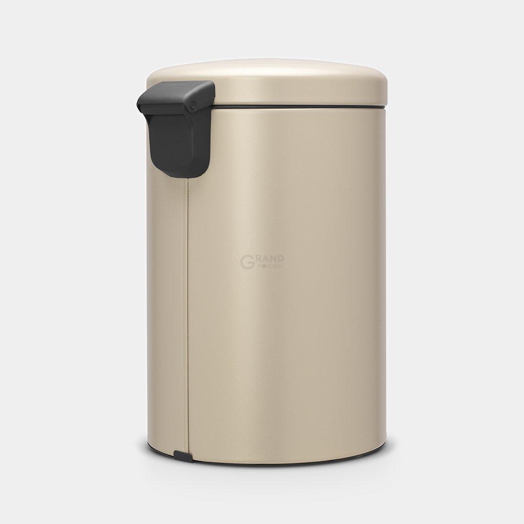Brabantia Мусорный бак с педалью 20 л бесшумный минерально-золотой NewIcon | https://grandposuda.com.ua