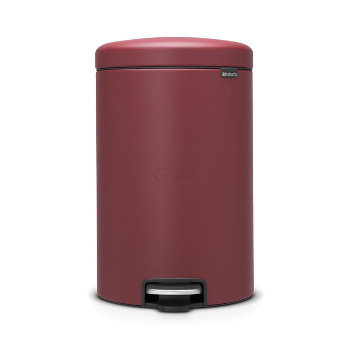 Brabantia Сміттєвий бак з педаллю 20 л безшумний мінерально-бордовий NewIcon | https://grandposuda.com.ua