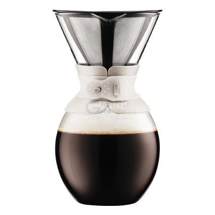 Bodum Кавник з подвійними стінками білий, 1,5 л, Pour Over | https://grandposuda.com.ua