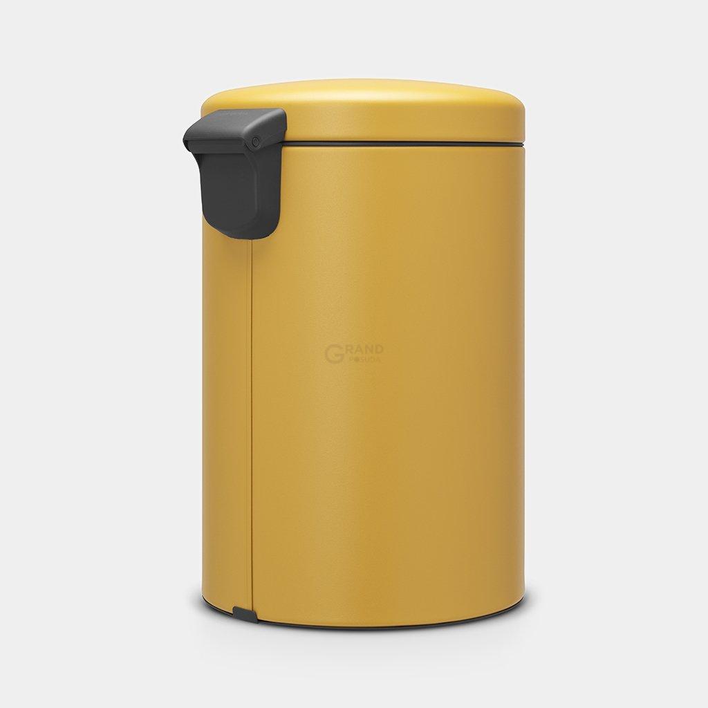 Brabantia Мусорный бак с педалью 20 л бесшумный минерально-горчичный NewIcon | https://grandposuda.com.ua