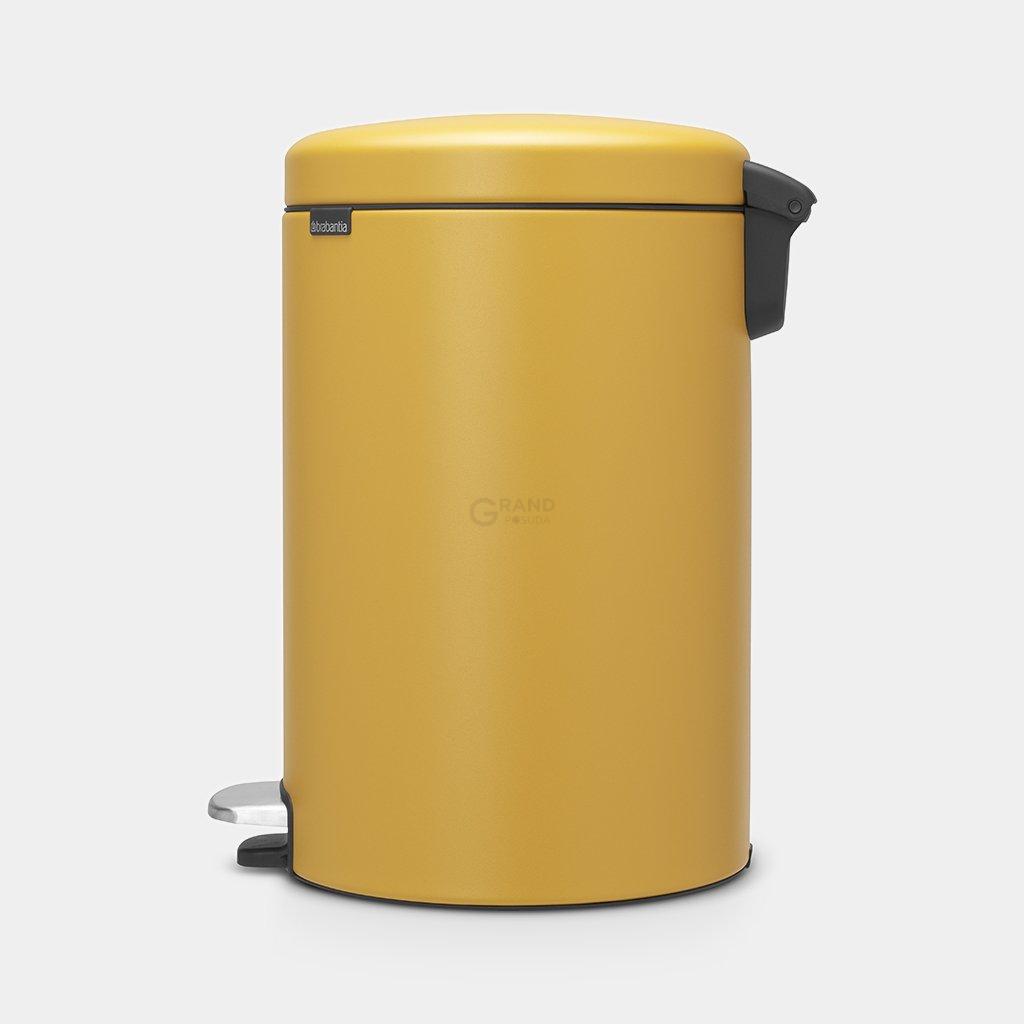 Brabantia Мусорный бак с педалью 20 л бесшумный минерально-горчичный NewIcon | https://grandposuda.com.ua