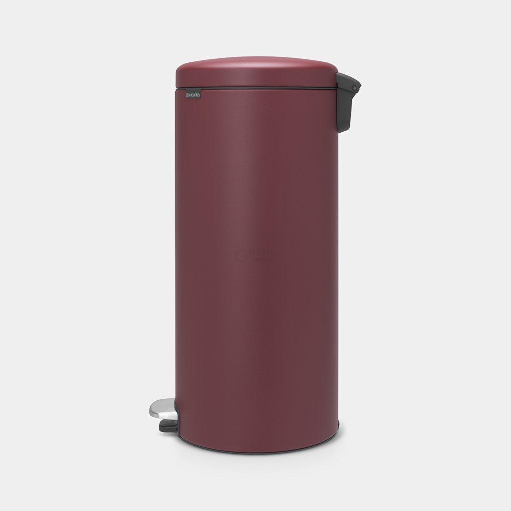 Brabantia Сміттєвий бак з педаллю 30 л безшумний мінерально-бордовий NewIcon | https://grandposuda.com.ua